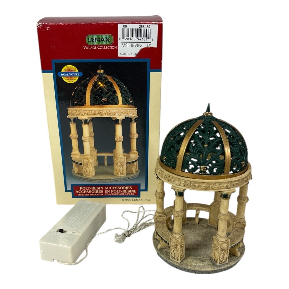 Vintage 1999 Lemax Village Collection Lighted Grand Gazebo #94384A Tested
